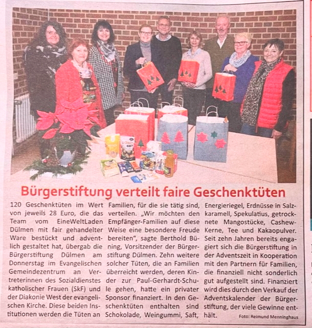 Bild Dülmen+Bericht zum Thema Geschenketüten